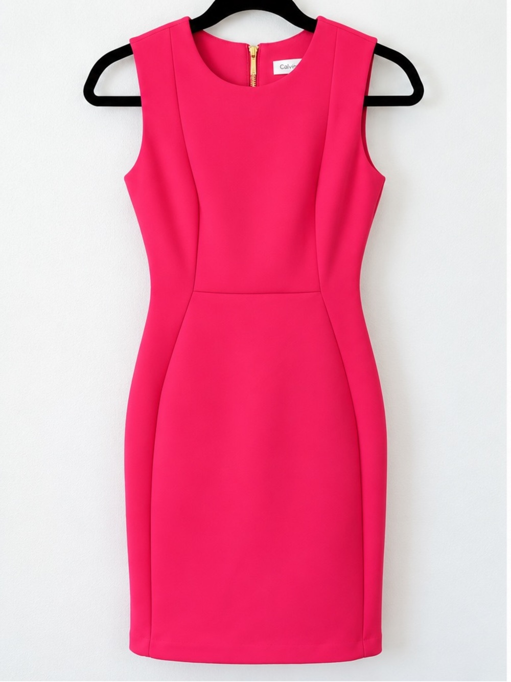 Calvin Klein Vibrant Pink Sleeveless Sheath Dress